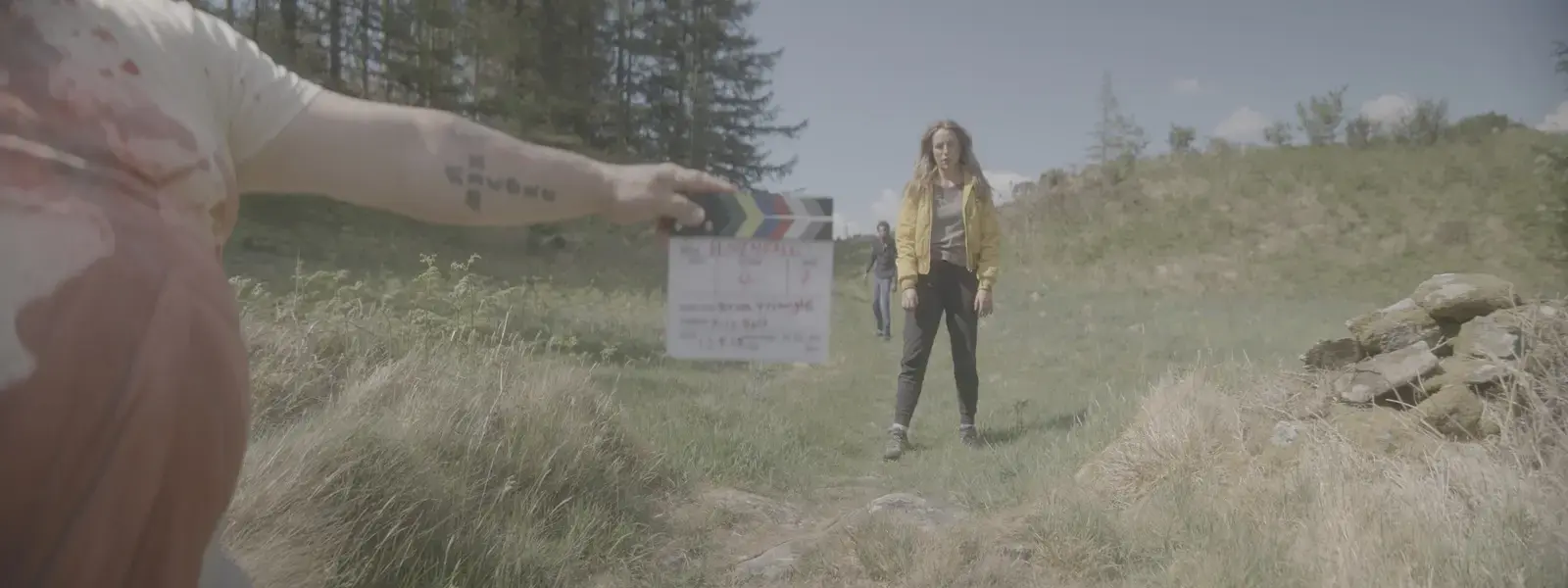Hannah Kirby waiting for an exterior take on Havenfall